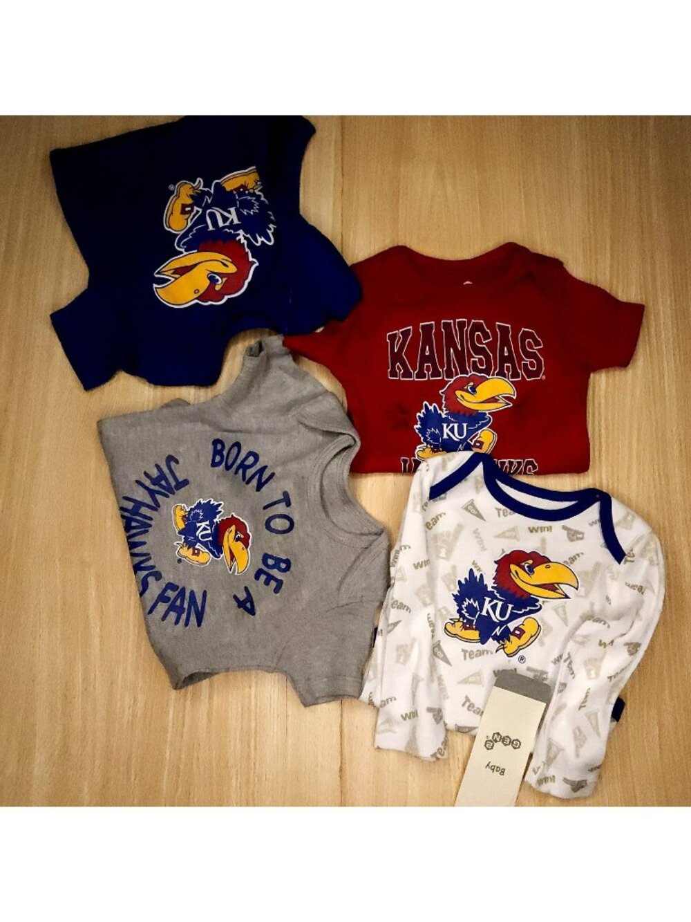 University Of Kansas NWOT 3 Body Suit And New Long Sleeve Bundle 3-6 Months